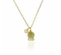 KJHFD Green Jade Bell Orchid Collier Silver Gold Bielry Gift pour Femme Maman Fille