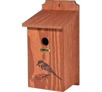 KJHFD Green Label 22365FSCe Nichoir en Bois Aide à la pour Oiseaux Sauvages Résistant aux intempéries Aire de Nidification avec sérigraphie Motif Mésange charbonnière Diamètre mm x 35 cm
