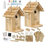 KJHFD Kit de 2 nichoirs Oiseaux Construire, l'extérieur, Travail du Bois en Plein air Adultes, nichoir à Suspendre pour Cour