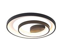 KJHFD Les Anneaux Noirs Modernes Font Un Montage Chasse à LED de Cercle LEGLAGE ARRIONNEMENTS ÉCONOMIE RÉGLABLE Trois Colle ÉCHANGE Uniforme ÉCLAIR