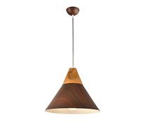 KJHFD Light Indoor V-Intage 1 têtes Loulonnets Imitat Wood Adjud Pending Lighting Metal Shade LED Chandelier for Dining Living Room