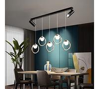 KJHFD Light Interior Black Chandelier Acrylic Hanging Lamp Height Adjustable Living Room Decor