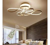 KJHFD Louteurs de Plafond Modernes Flush Mount Living Dining Room Lampe Dimmable avec télécommande Art Acrylique Shade Fixture Déco Chandelier pour Lounge Kitchen Pendant Light