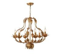 KJHFD Lustres, Country Luxury Metal Plafond Pendentif Vivant Salon de Salle à Manger Droplight personnalité Post-Fer forgé en Fer doré 6 lumières Modernes cha
