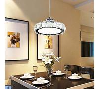 KJHFD Lustres Cristal k9 Moderne Lampes Salon en Acier Inoxydable Pendentif Haute Puissance / 36w LED, de tête légère littération Chaude