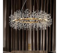 KJHFD Luxe Cristal en Or Luxueux Light Grand Plafond Rond pour Salle à Manger du Couloir Cuisine Conception Moderne (39,5 Pouces de diamètre)