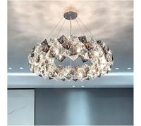 KJHFD Luxe K9 Crystal Chandeliers Chandelier Miroir Diamant européen pour Salle à Manger, Chambre Haut Gamme Salon (Disponible en 80 diamètre, Trois Modes de Couleur) (dia60 cm, Chaud)