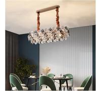 KJHFD Luxe K9 Crystal Chandeliers Chandelier Miroir Diamant européen pour Salle à Manger, Chambre Haut Gamme Salon (Disponible en 80 cm diamètre, Trois Modes de Couleur) (L90xw30x20cm, Chaud)
