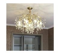 KJHFD Luxe LED Crystal Osier Feuille pendente légère Salon lustrer Les Enfants décor Chambre à Coucher Appareil de Maison Lampe au Plafond, éclairage en Cristal, lumière Suspendue (Blanc Chaud, 7