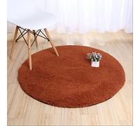 KJHFD Mat Bain en Molleton berbère Rond Doux pour Le Salon la Chambre Tapis Brun Confortable 80 cm de diamètre