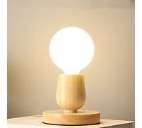 KJHFD Night Lamp for Bedroom Wooden Bedside, Light, Style E27 LED Table, Retro Desk s in Hotel Or Cafe - No