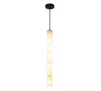 KJHFD Pendant LA CUIE D'ALBASTER Natural l'îlot Cuisine marbre Blanc Tube Long Moderne luminaires Plafond Noir pour Chambre Table de Salle à Manger Couloir
