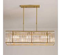 KJHFD Pendant Lumineux rétro en Fer forgé Cristal Rectangle plafonnier Salon Restaurant la Lampe de Plafond E274, lumière Suspendue