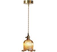 KJHFD Pendante en soufflé par des Fleurs Modernes, îlot de Cuisine, Violet, Verre côtelé Transparent, Lampe Suspendue Unique, Petit côtier Nordique pour Salle Manger, Chambre à Coucher (Couleur: