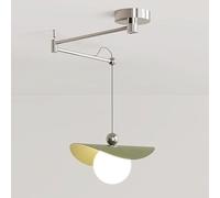 KJHFD Pendante Milieu du siècle, Lampe Suspendue à Hauteur Bras Swing métal G9, avec éclairage de Globe en Verre Blanc, Un Minimaliste Moderne décoratif (Vert).