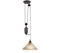 KJHFD Pendre Industriel Lights Plafond Chandeliers Poulie Light Éclairage Suspendu réglable Vintage avec sphère gravité Lampe Roues à cône en Finition Noire, Nuances de Verre, Restaurant