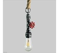 KJHFD Pipe à Eau Chandelier en Fer forgé la Corde Chanvre Pendante Lights intérieur Retro E27 Decoration Steampunk Plafond, lumière de Cuisine