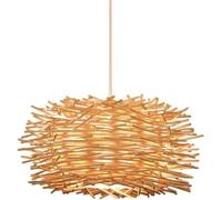 KJHFD Placerie de Art Bird Nest Shade Wicker Plafond Pendant Light Decorative Farmhouse Lighting Fixtures for Kitchen Living Dining Room Couleur: OneColor_