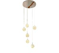 KJHFD plafonnier Light Chandelier, Carte d'escalier créatif LED, Chambre à Coucher la Villa Appartement Salon léger, Moderne Duplex Grand -Chrome Blanc 35180cm