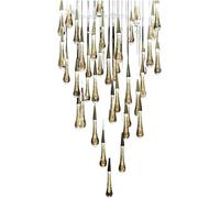 KJHFD plafonnier Light Golden Water Drop Crystal Creative Chandelier Moder Vies Éclairage