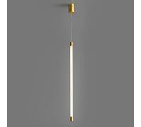 KJHFD Prise Goutte linéaire tête Unique, Pendentif Tube Long, Lampe à Suspension cylindrique en Or Cuivre Minimaliste, îlot de Cuisine Lumières d'éclairage -4500K, lumière, pour la Chambre