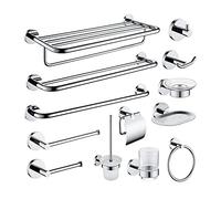 KJHFD quincaillerie Rack en Papier Porte-Serviette, Brosse Toilette chromée Robe Serviette à Crochet Accessoires pour Cuisine Salle de Bain/Un Ensemble