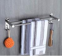 KJHFD Rack Serviettes, éère à Barre Serviette, réglable avec Crochet, Porte-Serviette en Acier Inoxydable rétractable Mural, dans la Salle de Bain ou cuisine-B-50 90 D-60 cm