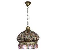 KJHFD Restaurant d'art Style Arabe Hanging Light Classic Morocain Chandelier Retro Bronze Plafond Aménagement de Pendentif 18 cm Éclairage décoratif