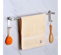 KJHFD Restaures serviettes, porte-serviettes, éère à double en acier inoxydable, rail porte-rangement avec crochet, barre serviette murale, pour salle bain hôtel-70cm-Double_rod, canne de 60 cm-single