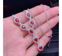 KJHFD Ruby Diamond CZ Pendant Real Wedding Pendentid Collier for Women Jewelry Gift