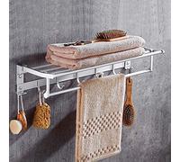 KJHFD Serviette, Support Mural Punch Canne Pliante Salle de Bain Cuisine Balcon Bureau Porte-Serviette (50 cm)