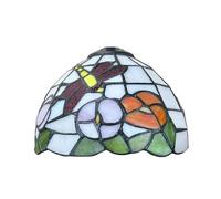 KJHFD Style Tache-vitrail Remplacement des rampes lampadaire, Seulement Fleurs la Main 8 Pouces, à Lampe de Table Light, Libellule