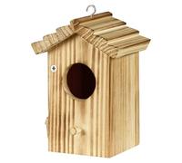 KJHFD Suspendre à l'extérieur Petit Colibri, Merle Bleu, nichoir en Bois Naturel avec perchoir - Décoration de extérieur Cadeau pour Les Amoureux des Oiseaux