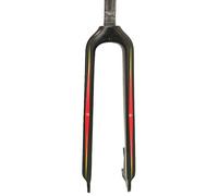 KJHFD Suspension vélo, Avant Montagne 26/27,5/29 Pouces, Fourche Tube Droit/Fibre de Carbone complète/Motif en Tissu 3K/Mat/Frein Disque à Pilier A