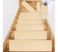 KJHFD Tapis d'escalier Auto-adhésif Non Glissant pour étapes en Bois Beige 13pcs