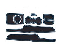 KJHOPY Tapis et Moquettes Tapis De Porte De Voiture Intérieur Antidérapant Coussinet De Tasse Fente De Porte Accessoires De Décoration pour Ford pour Fiesta MK6 6 2008 - 2016(Blu)