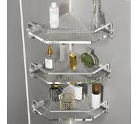 KJHWYXD Etagere Douche Angle, Etagere Murale Salle De Bain en Acrylique, Rangement Douche pour Nettoyant pour Corps De Shampoing, pour La Salle Bain Cuisine(Size:3 Layers,Color:Argent)