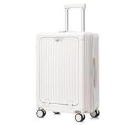 KJHYYPP Bagage à Coque Rigide, Valise à Main, Compartiment pour Ordinateur Portable, Port USB, Porte-gobelet, Blanc, 34 Pouces, adapté aux Loisirs/Affaires (White)