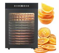 KJHYYPP Déshydrateur d'aliments avec 12 Plateaux en Acier Inoxydable, Plateau Rotatif à 360°, séchoir déshydraté pour Le bœuf séché, la Viande, Les Fruits et Les collations