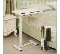 KJHYYPP Table de Chevet Portable, Table de lit d'hôpital Mobile réglable en Hauteur, Table roulante pour Ordinateur Portable pour Bureau, Maison, école de médecine, Blanc (White with Card Slot)