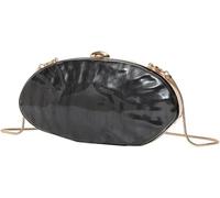 KJHZCE Pochette de soirée en acrylique en forme de coquillage for femme, sac à main ovale brillant avec chaîne et bandoulière, chic et marbré, for mariage et cocktail(Black)