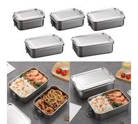 KJIVER-YKA Boîte à bento carrée de grande capacité en acier inoxydable avec couvercle étanche pour l'extérieur