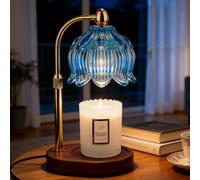 KJIXYUNG Lampe Chauffante Bougie Parfumée Minuteur Vintage Bleu