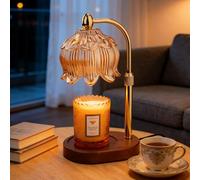 KJIXYUNG Lampe Chauffante Bougie Parfumée Minuteur Vintage Jaune