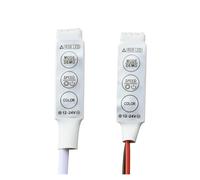 KJJFIPCXP 1 Mini contrôleur LED RGB 3 Boutons DC 12 V 24 V, variateur LED for Bandes Lumineuses LED SMD RGB 3528 5050 5630, 10 pièces(No DC Head)