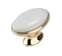 KJJFIPCXP 3.75" 5" CC Blanc Or Tiroir Tirer Ovale Bouton Céramique Armoire Poignée Porcelaine Commode Tire Bouton Cuisine Poignées Matériel 96 128 mm Centres