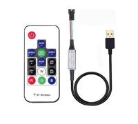 KJJFIPCXP Contrôleur de Pixel LED DC5V-24V 12V, télécommande USB/DC RF 14/17/21 Touches for LED Couleur WS2811 WS2812B SK6812 1903(14KEY DIY USB)