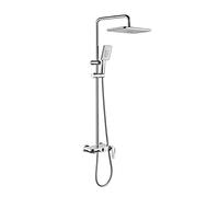 KJJFIPCXP Ensemble de Robinet de Douche Expose avec Plan de Stockage, Ensemble combiné de Douche mitigeur de Pluie en Laiton Système de Douche à Haute Pression fixé au Mur