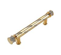 KJJFIPCXP Lot de 2 poignées de Meuble de qualité supérieure en Alliage de Zinc doré, Design Diamant, Construction Solide, ne se décolore jamais-18,9 × 4,1 cm-doré(25.3x4.1CM)