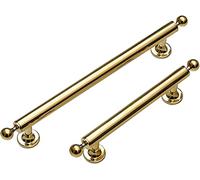 KJJFIPCXP Lot de 2 poignées de Meubles en Laiton Massif doré - Poignées de Commode et poignées de tiroir 96 mm-224 mm for Armoire Chambre à Coucher(Bright Gold,224mm/8.8in)